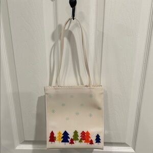 NWT Liz Claiborne Cream Tote with Colorful Tree Design